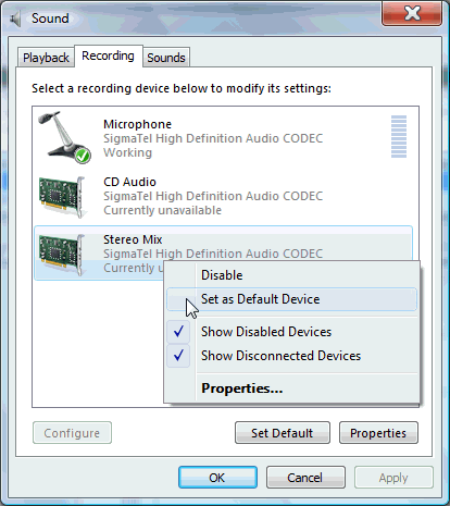 sigmatel audio drivers for windows vista